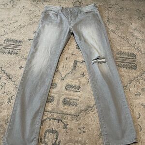 True Religion Light Gray Jeans Rocco Relaxed Skinny